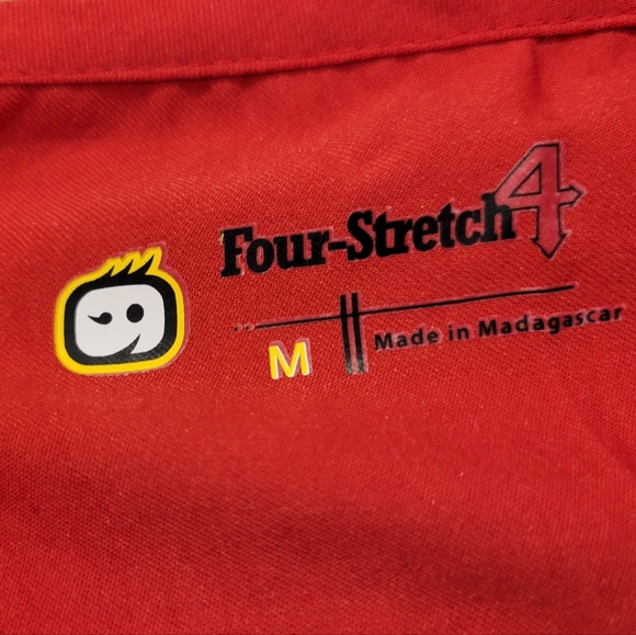 Four Stretch 4 - Red Scrub Top - Picture 6 of 6